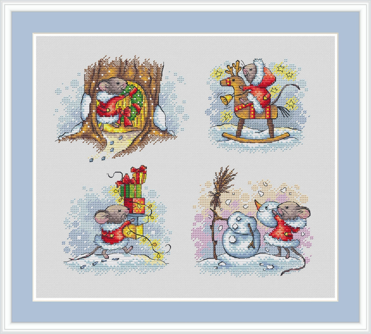 Winter Mouse 4 Cross Stitch Pattern