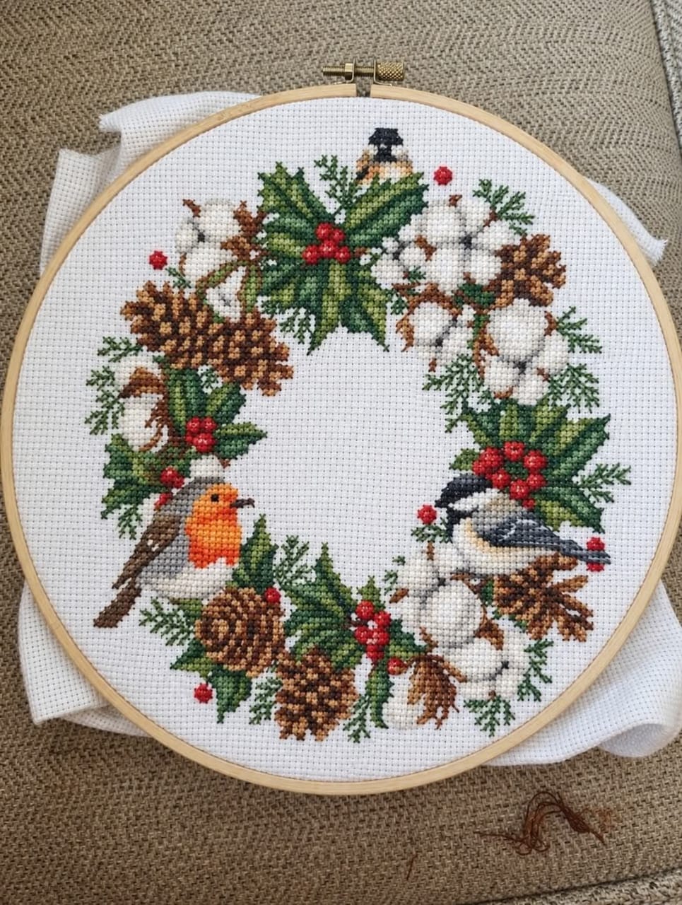 Cozy Winter Wreath Cross Stitch Pattern Instant Download PDF