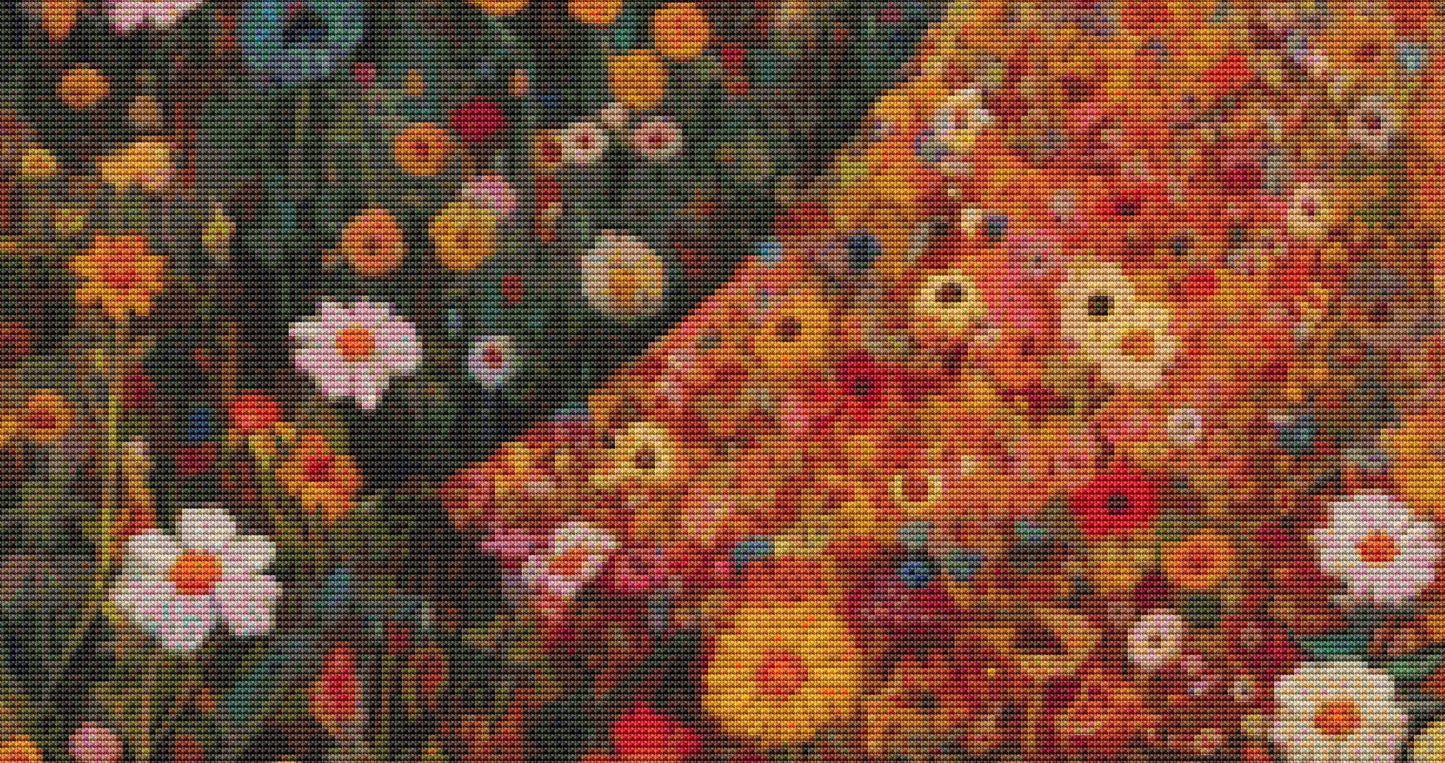 Woman in a Field of Flowers 1 cross stitch pattern by Eder Jose Rosa (Digital Format)
