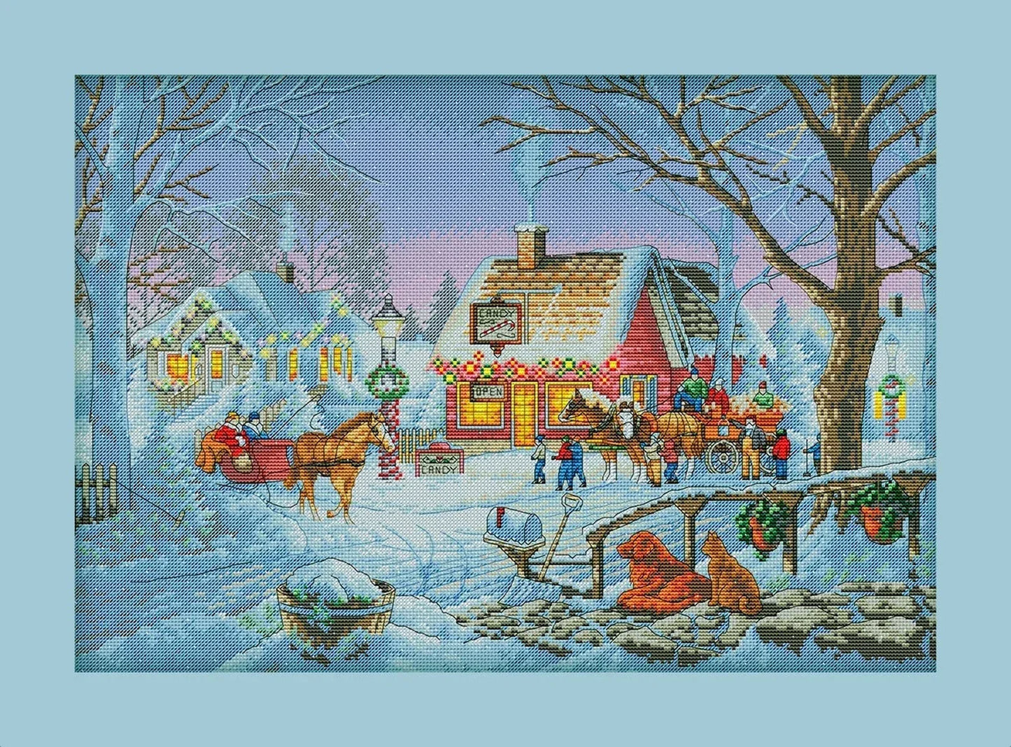 Christmas Cross Stitch Pattern Colorful Art DIY X-stitch Chart Needlepoint Pattern Embroidery Chart Printable Instant Download PDF Design