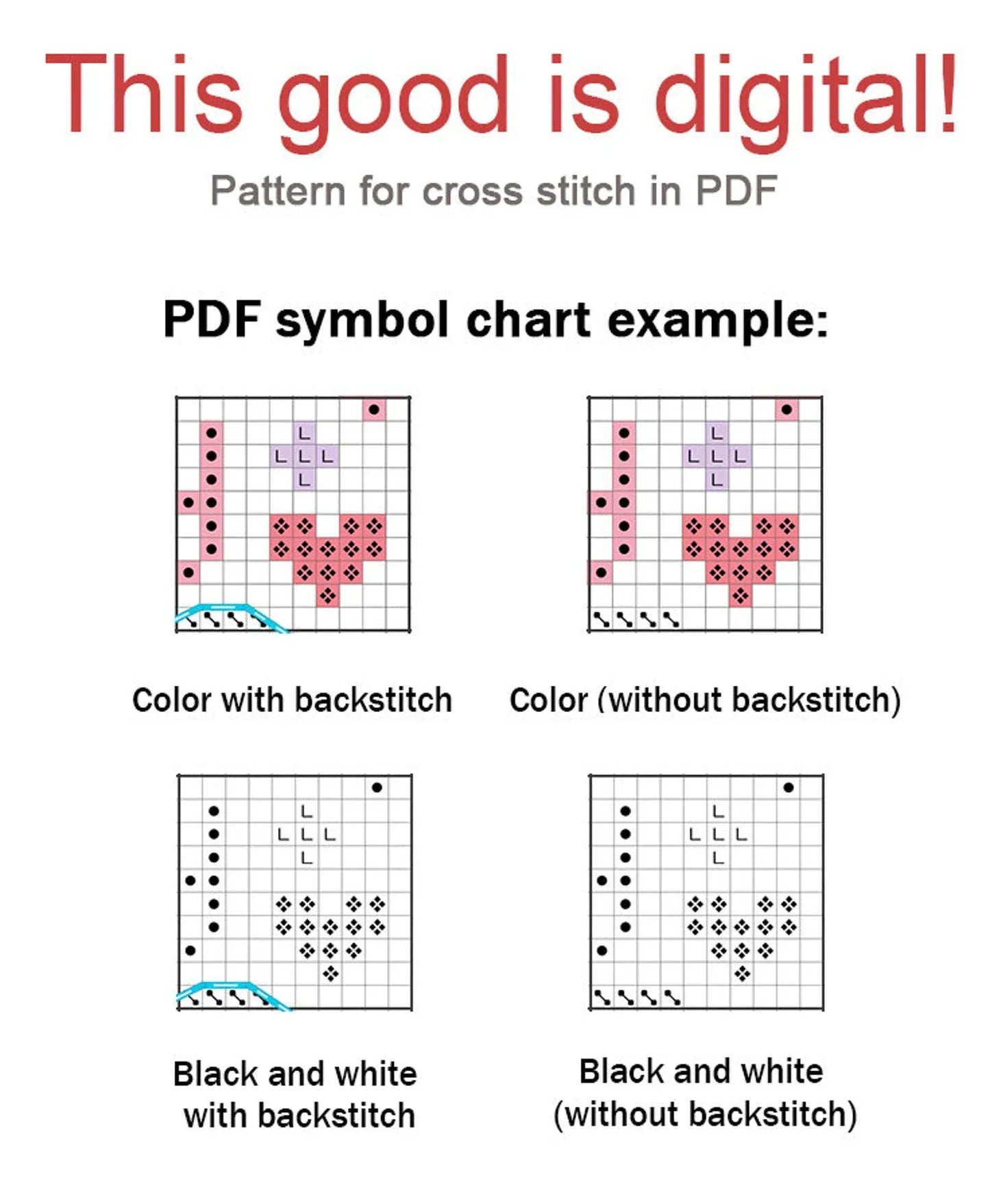 Cross Stitch Pattern Little bullfinch with berries DMC Chart Embroidery Chart Printable PDF Instant Download