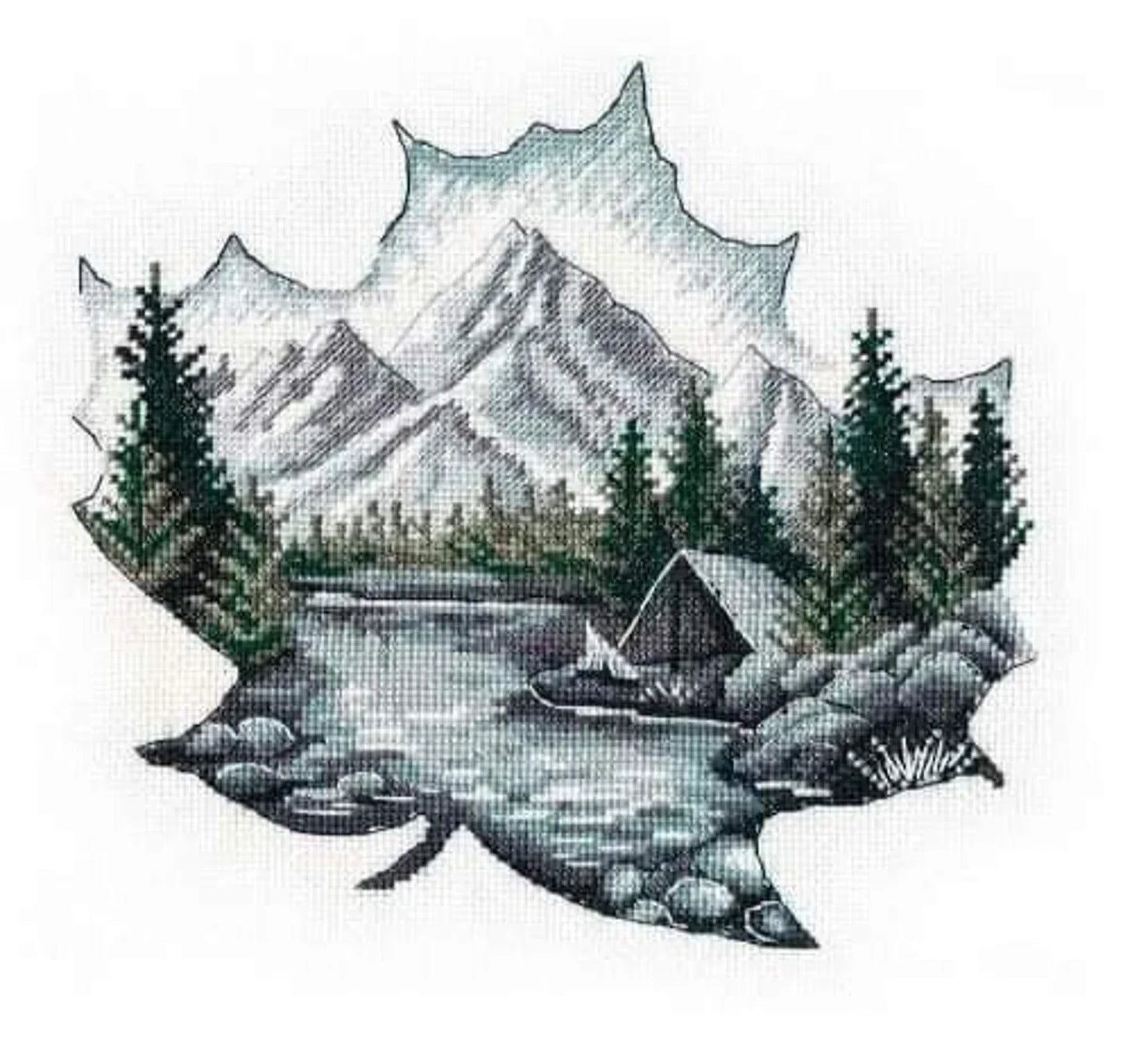 winter cross stich pattern, Nature Cross Stitch, Beautiful landscape cross stitch, Winter landscape cross stich pattern