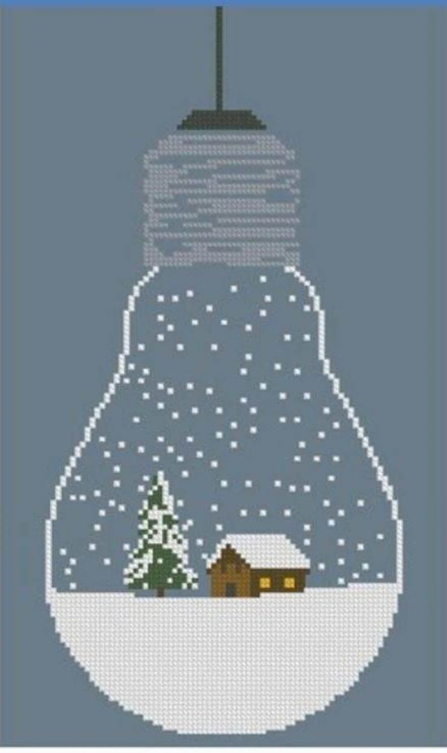 New year tree toy cross stitch pattern, house in snow cross stitch, winter cross stitch, Christmas cross stitch, new year tree cross stitch