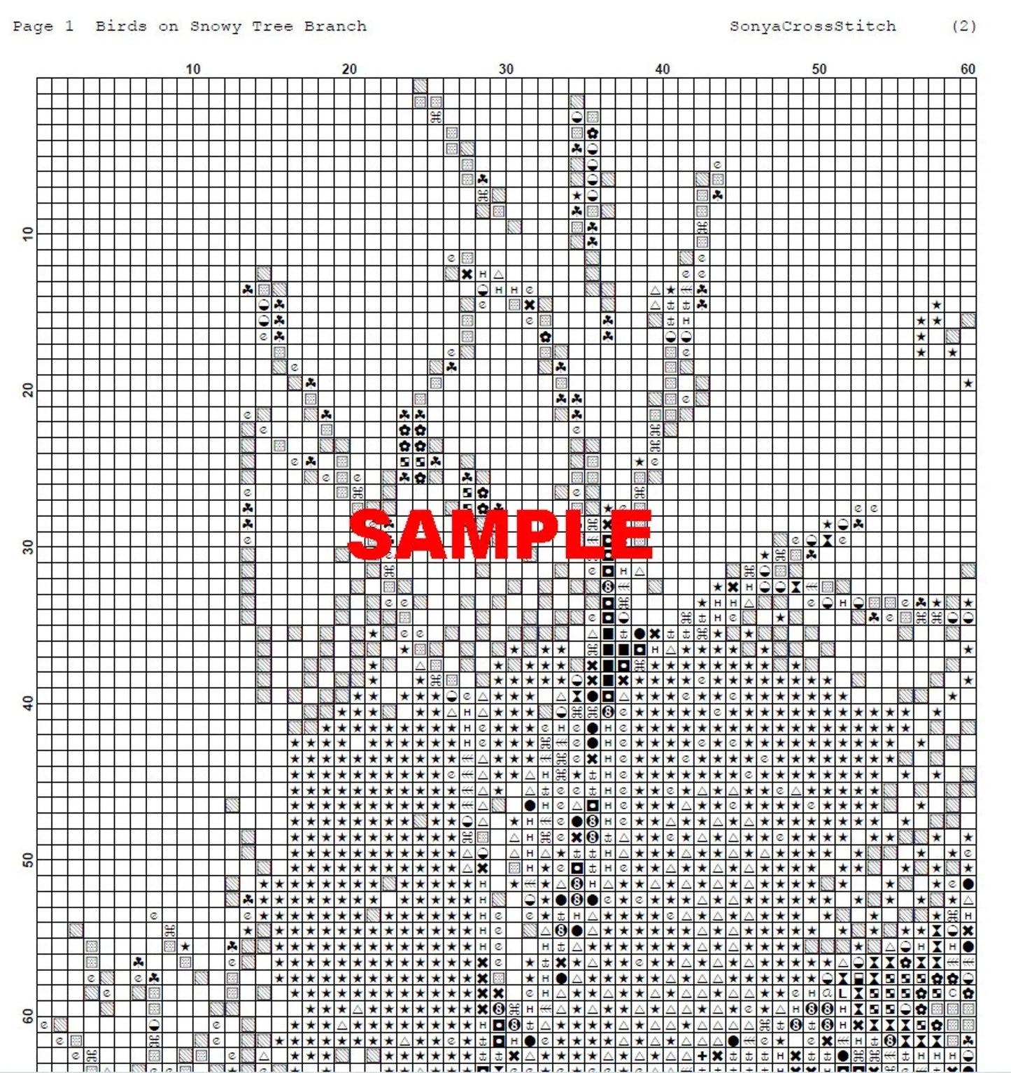 Bird Cross Stitch Pattern,Robin Bird In Winter,Landscape,Pattern Keeper,Embroidery,Needlework,PDF, Instant Download