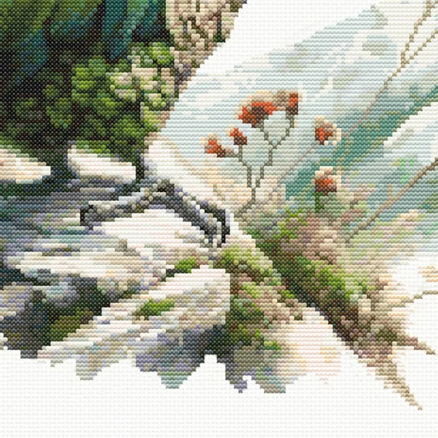 New Zealand Kea Cross Stitch Pattern. Native New Zealand Bird Cross-Stitch Pattern in watercolor tones. Digital PDF Download