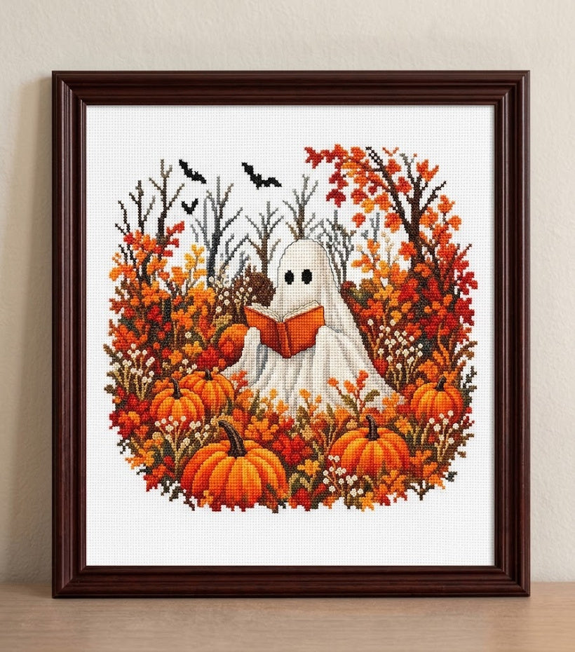 The Pumpkin Ghost Cross Stitch Pattern  Instant Download PDF