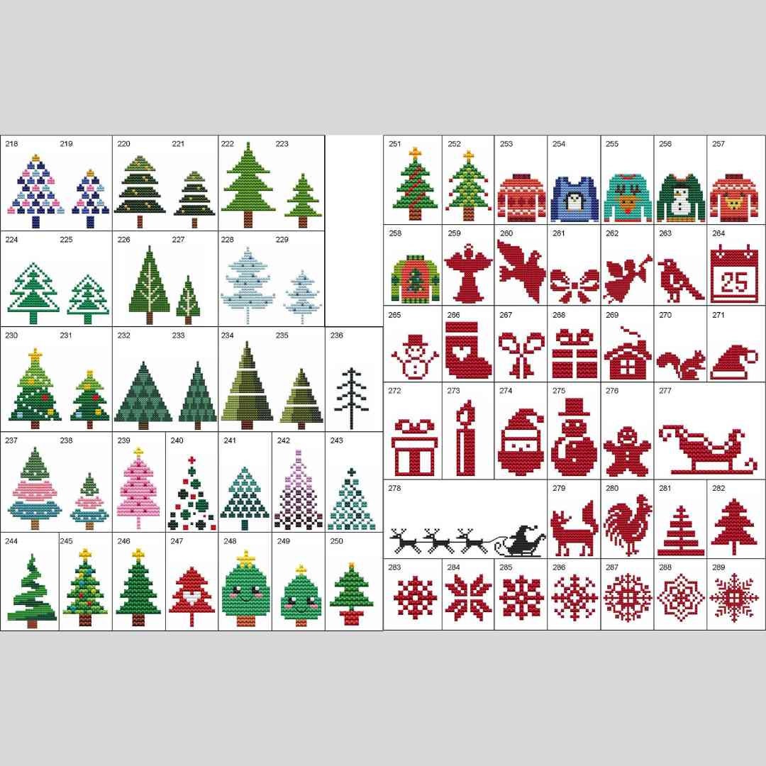 365 Christmas Cross Stitch Designs: Small, Easy and Quick Designs Instant Download PDF