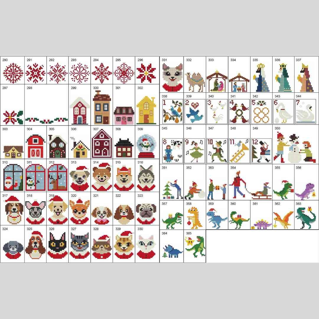 365 Christmas Cross Stitch Designs: Small, Easy and Quick Designs Instant Download PDF