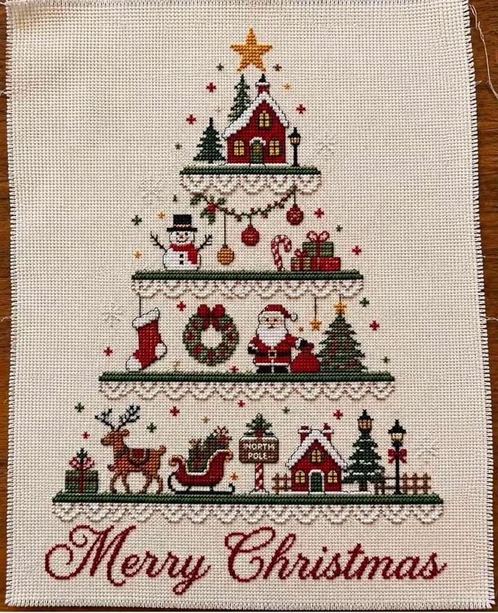 Merry Christmas Cross Stitch Pattern PDF Instant Download