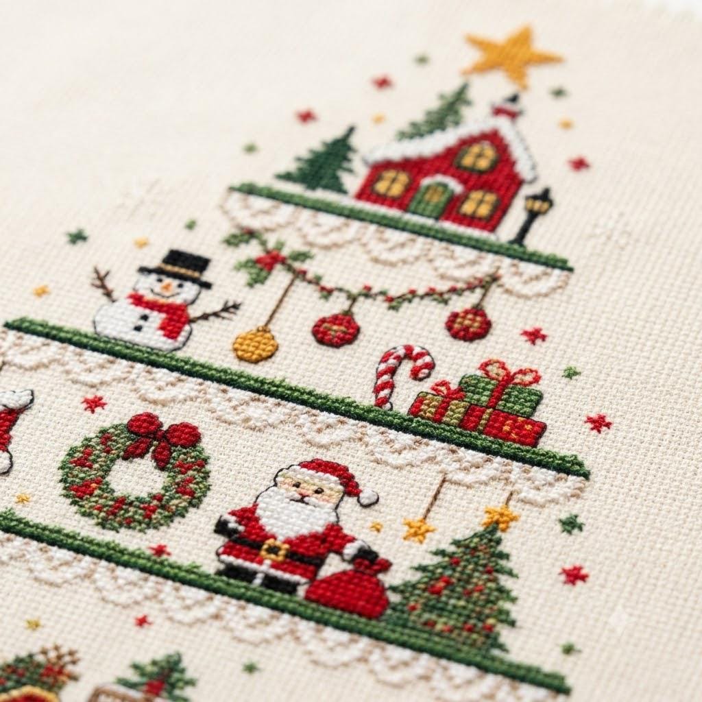 Merry Christmas Cross Stitch Pattern PDF Instant Download
