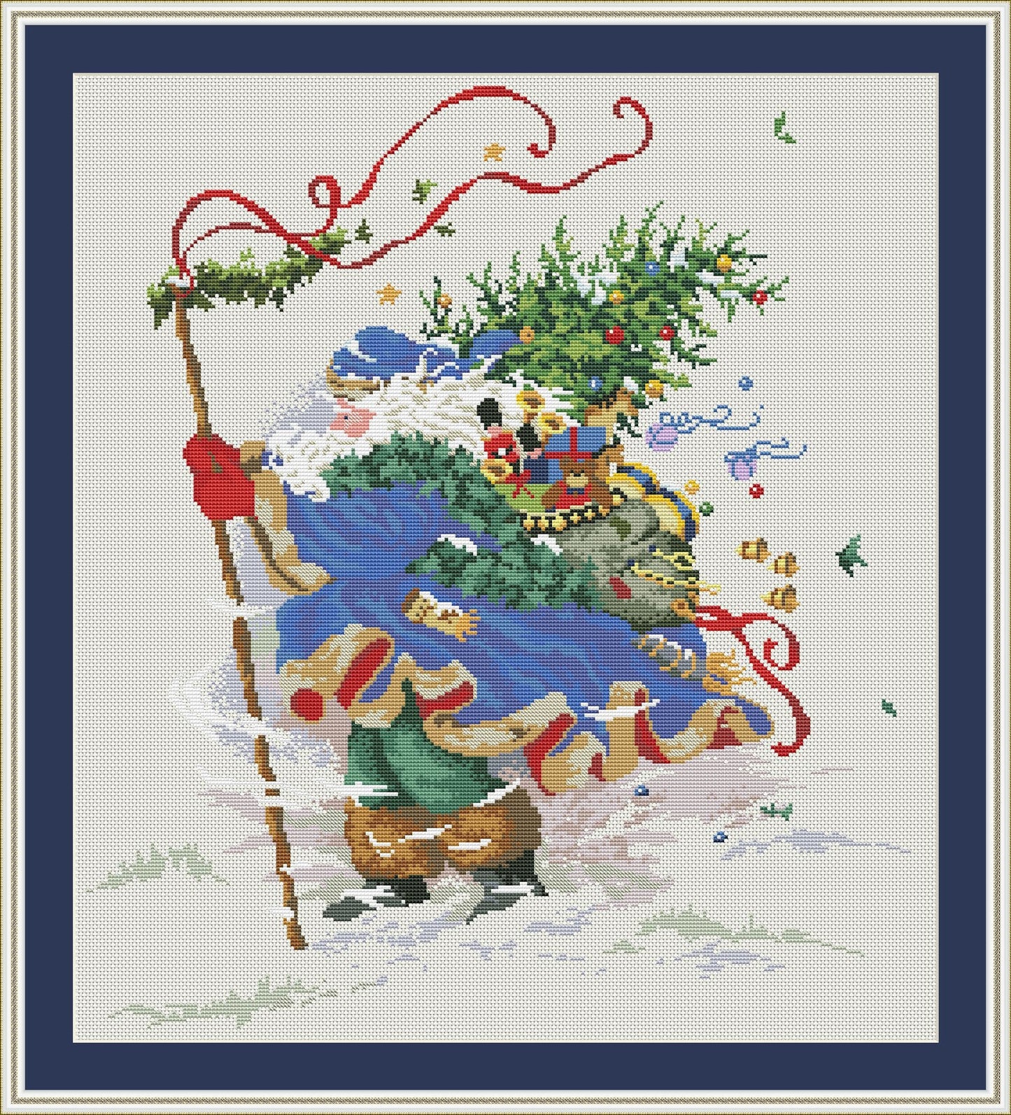 Snowy St Nick Christmas Cross Stitch Pattern Modern Embroidery Xstitch Decor Christmas Embroidery Needlepoint Chart Santa Cross Stitch PDF