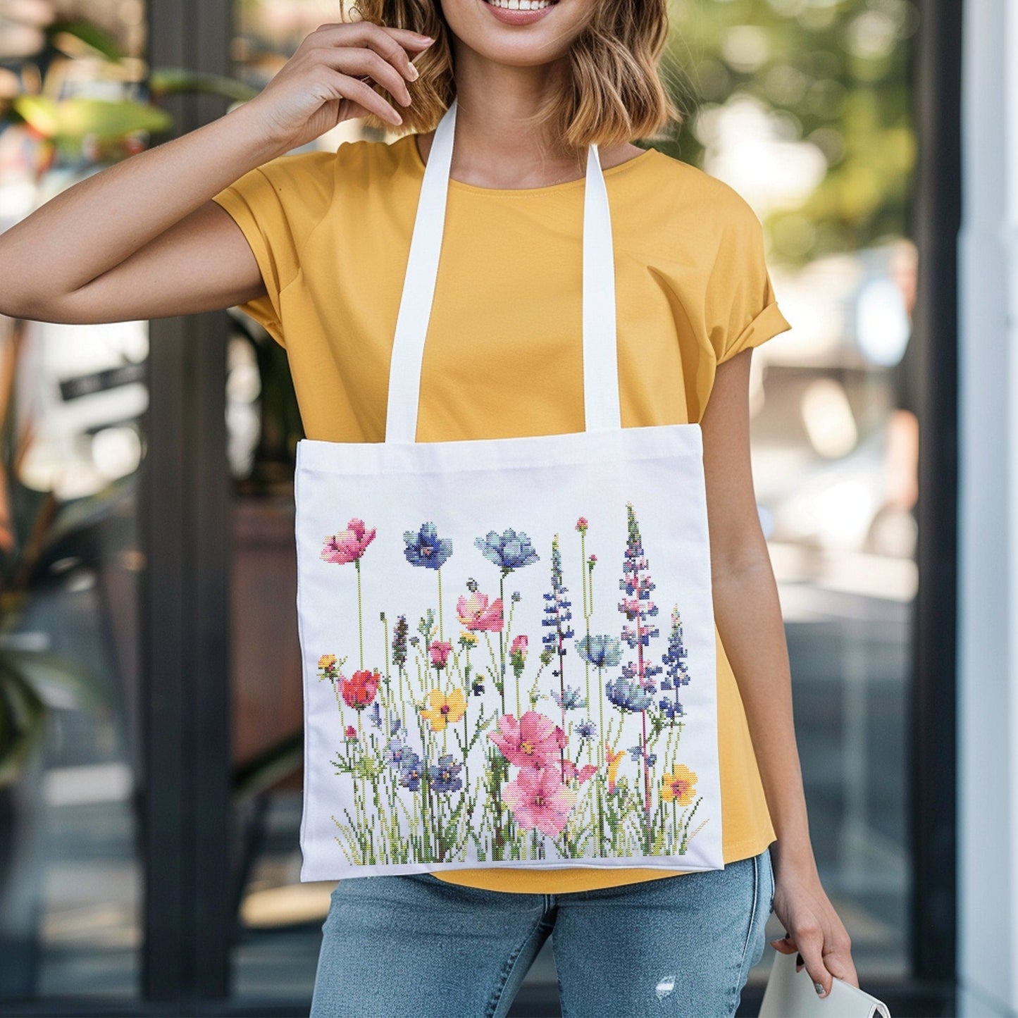 Wildflowers Cross Stitch Pattern Instant PDF Download - Wildflower Meadow Watercolor Cross Stitch Hand Embroidery Flowers Nature Pattern