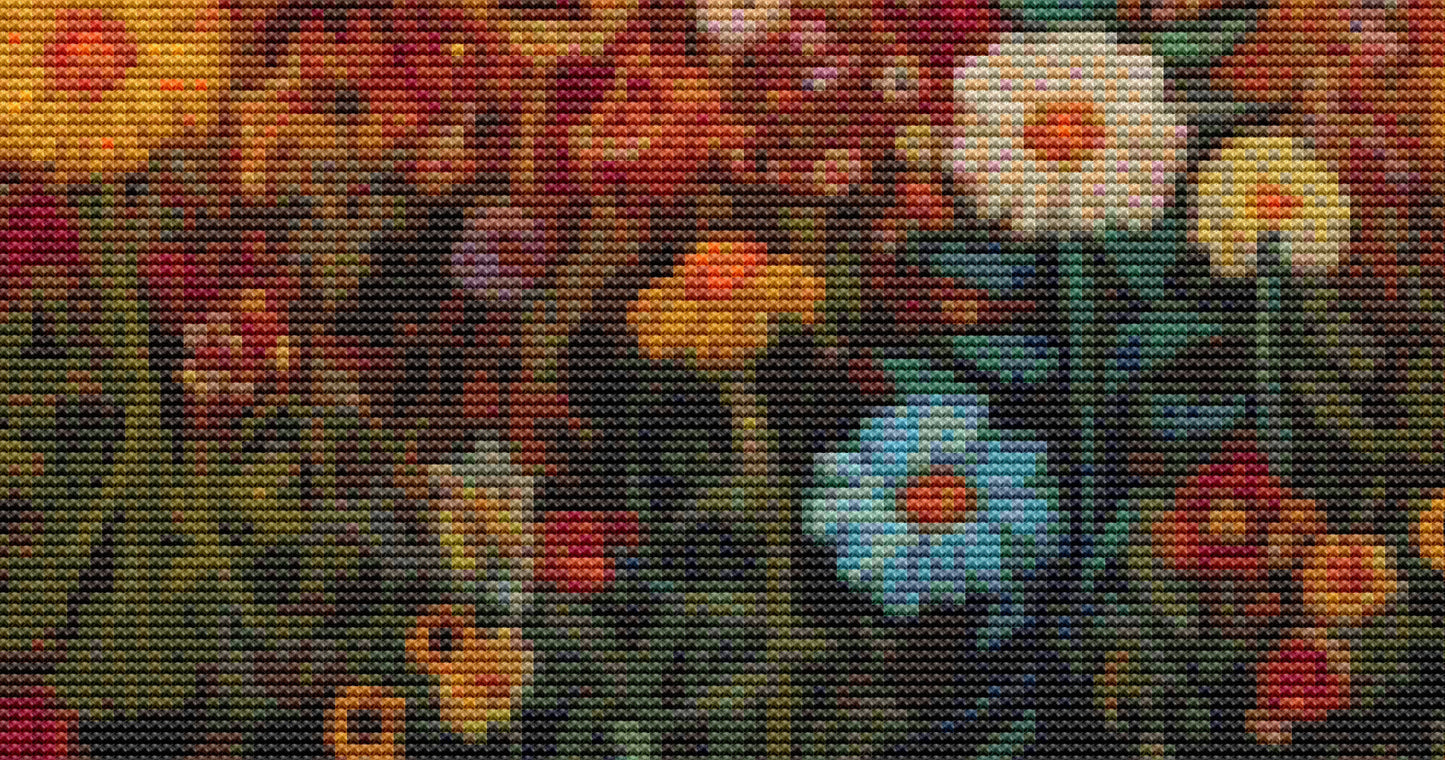 Woman in a Field of Flowers 1 cross stitch pattern by Eder Jose Rosa (Digital Format)
