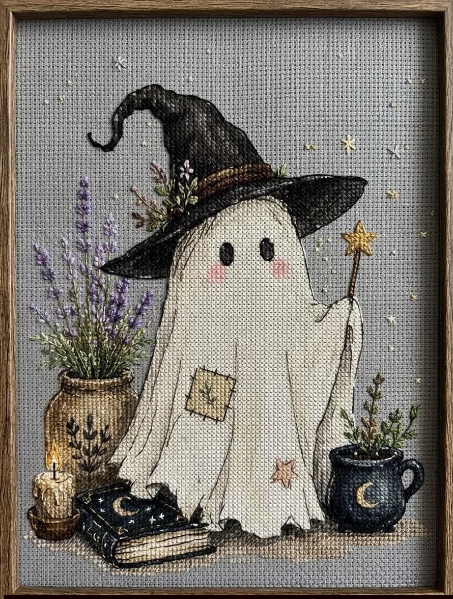 Spooky Ghost Magic Cross Stitch Pattern Instant Download Pdf