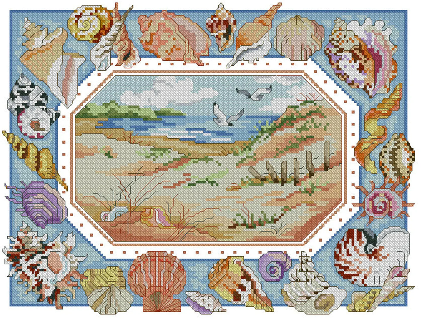 Sea Life Cross Stitch Pattern Colorful Art DIY X-stitch Chart Needlepoint Pattern Embroidery Chart Printable PDF Instant Download Design