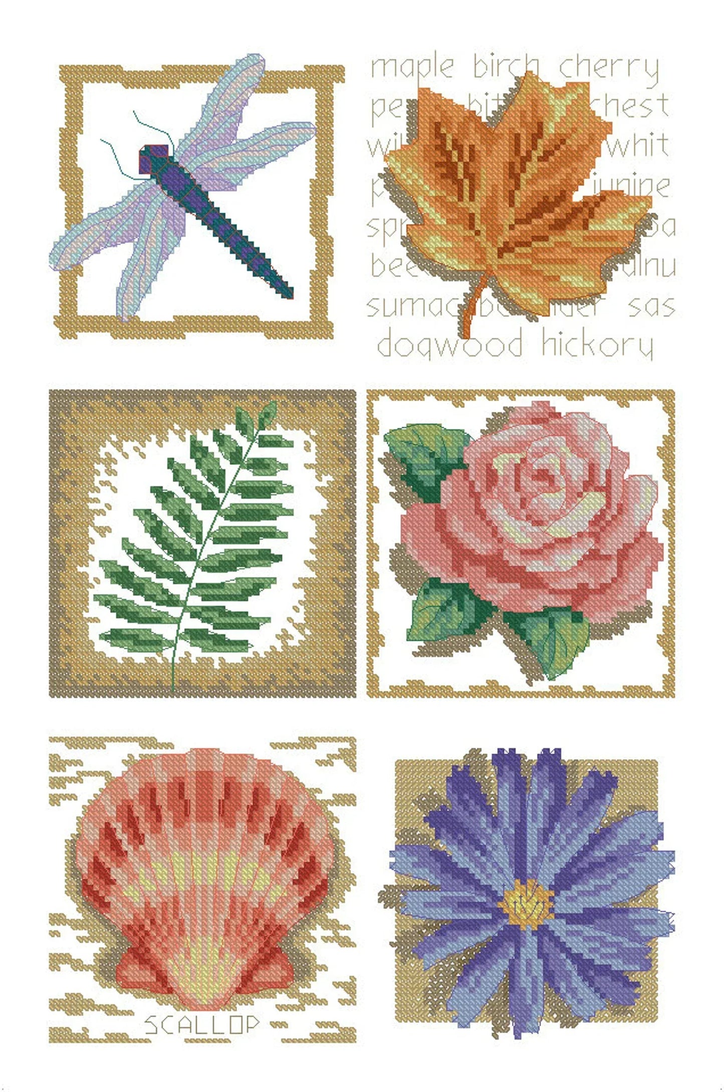 Sampler Cross Stitch Pattern Colorful Art DIY X-stitch Chart Needlepoint Pattern Embroidery Chart Printable Instant Download PDF Design