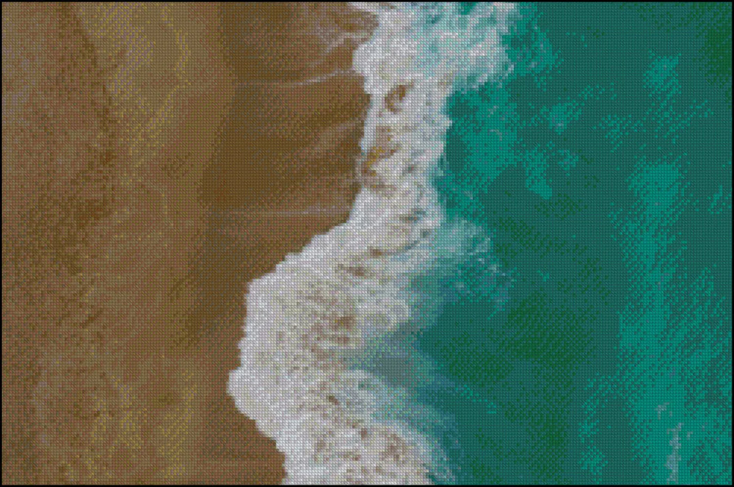 Ocean Beach Cross Stitch Pattern ,X Stitch Chart, Instant Download , Digital File , Coastal Landscape, Ocean Waves