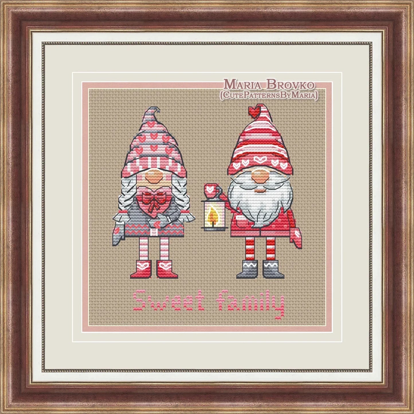 Cross Stitch Pattern Mr and Mrs Gnome DMC Cross Stitch Chart Printable PDF Instant Download