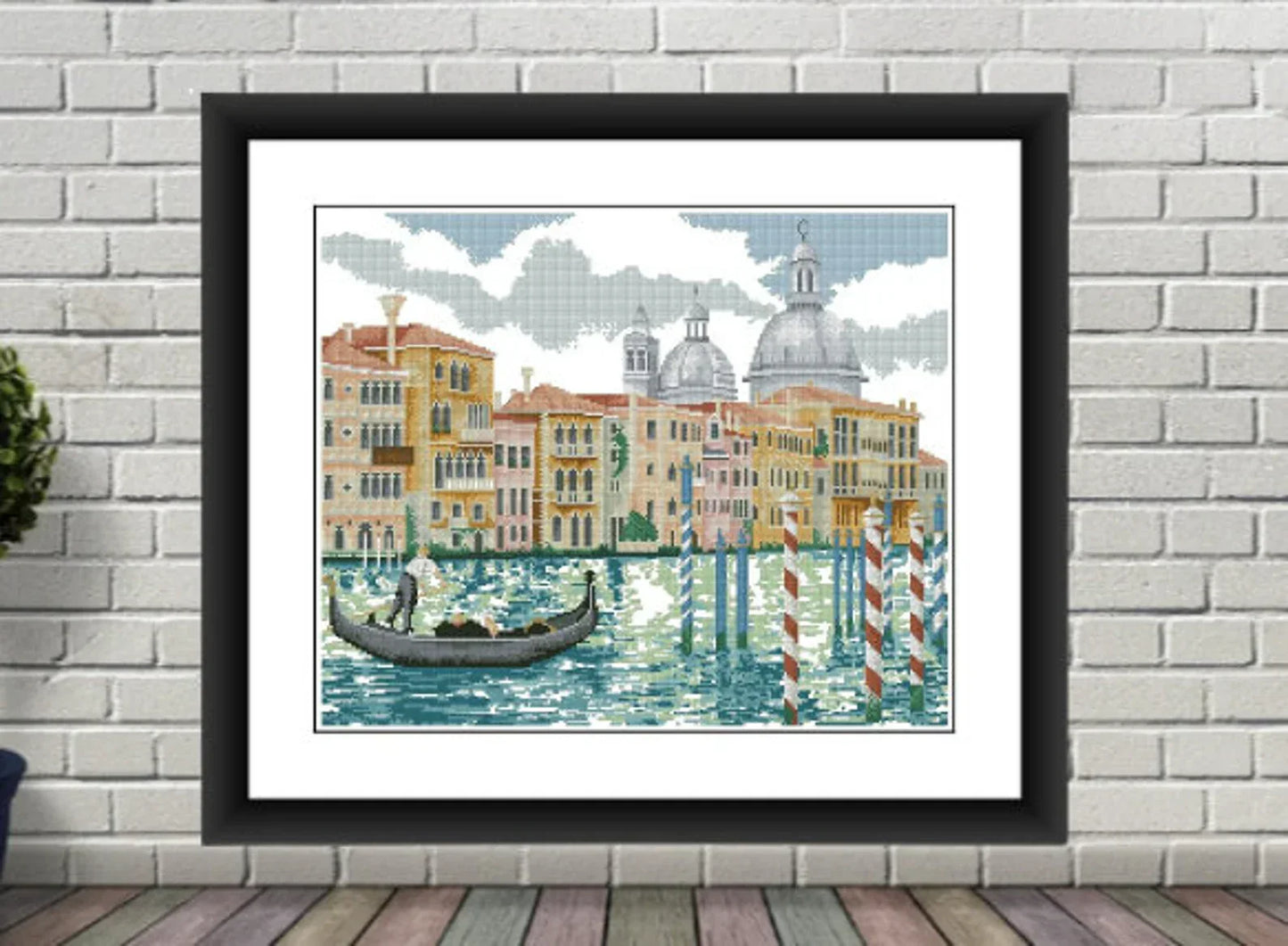 Venice Counted cross stitch pattern İtalian Cityscape Digital cross stitch chart watercolor city cross stitch pattern needlepoint chart