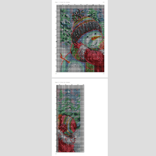 A Kiss for Snowman Cross Stitch Pattern