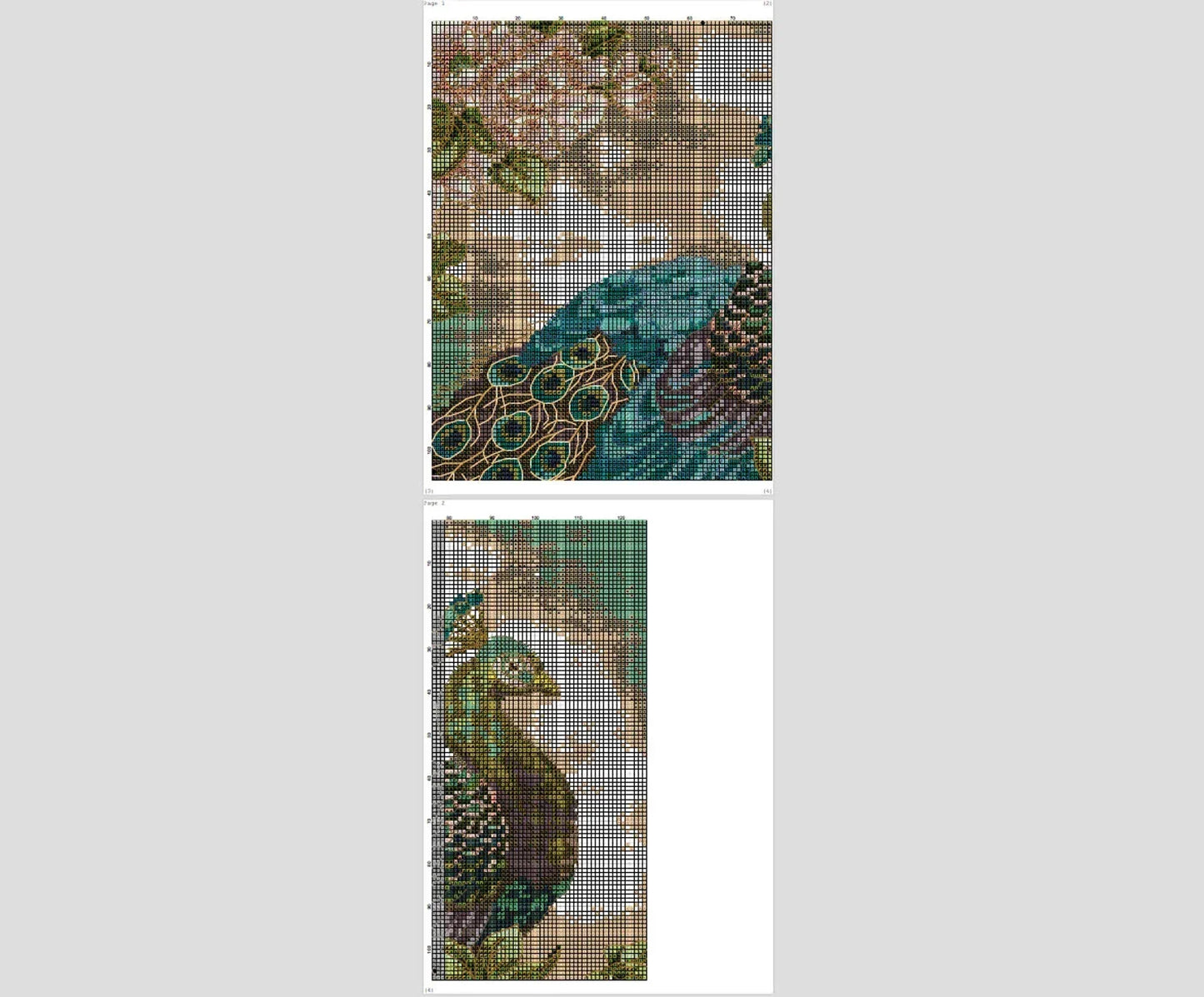 Indian Peacock Cross Stitch Pattern
