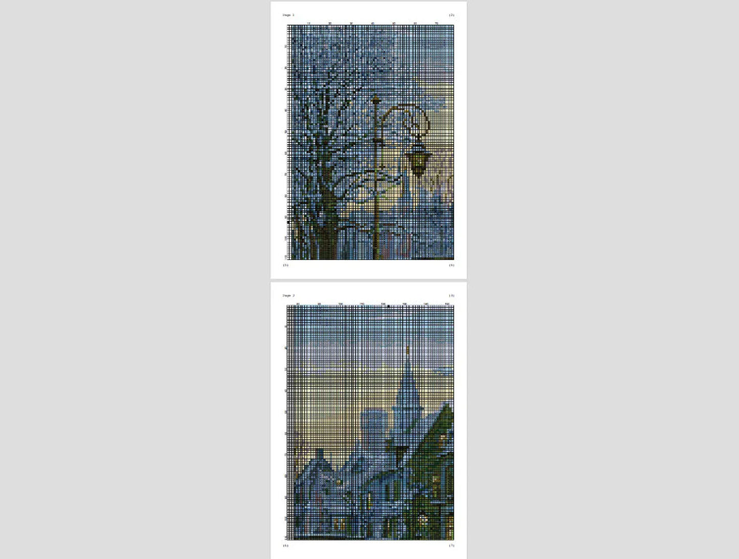 Winter in Fairy Town Cross Stitch Pattern