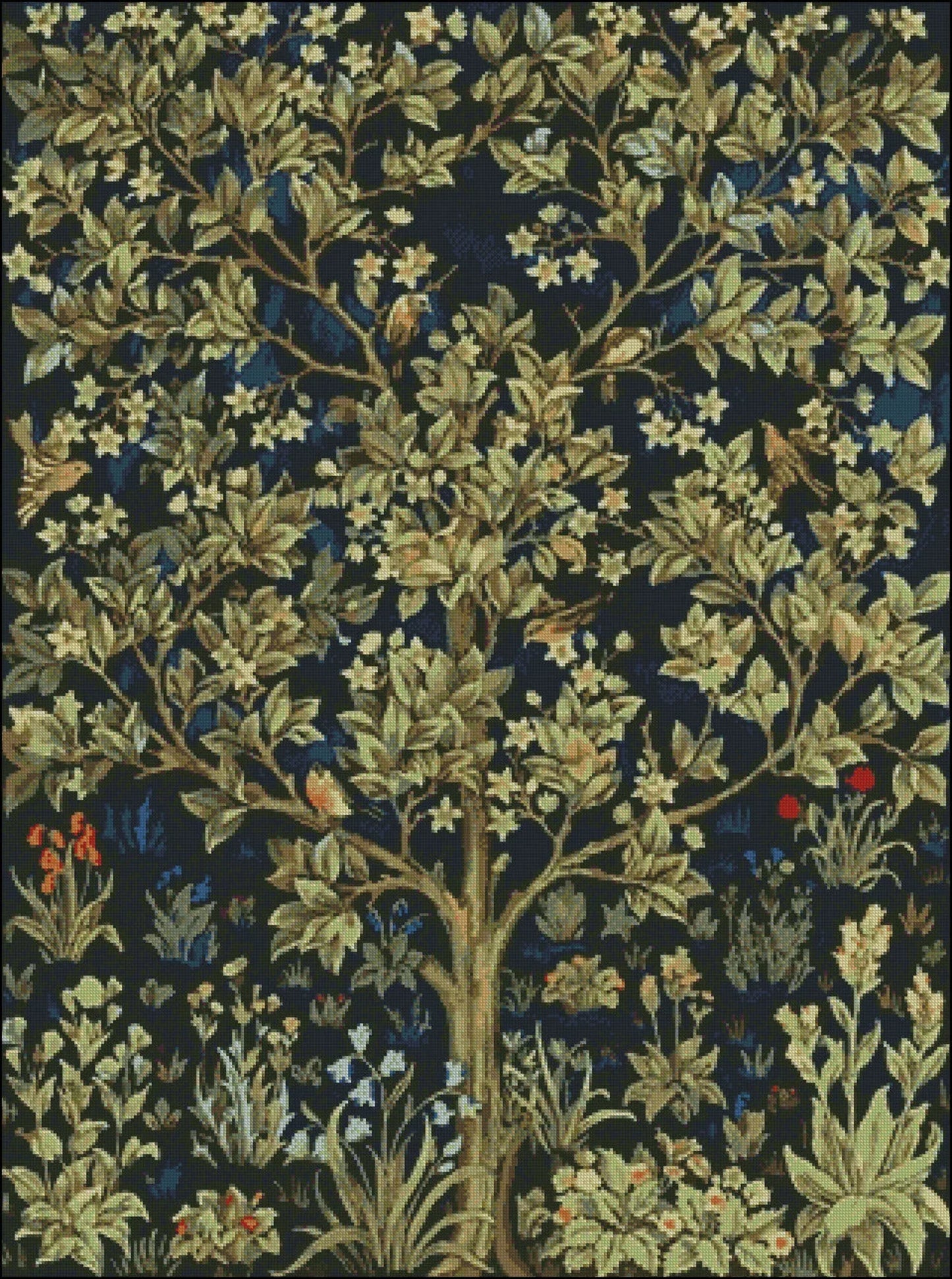 Tree Of Life By William Morris Cross Stitch Pattern , Famous Paintings ,X Stitch , Instant Download , Pdf Format