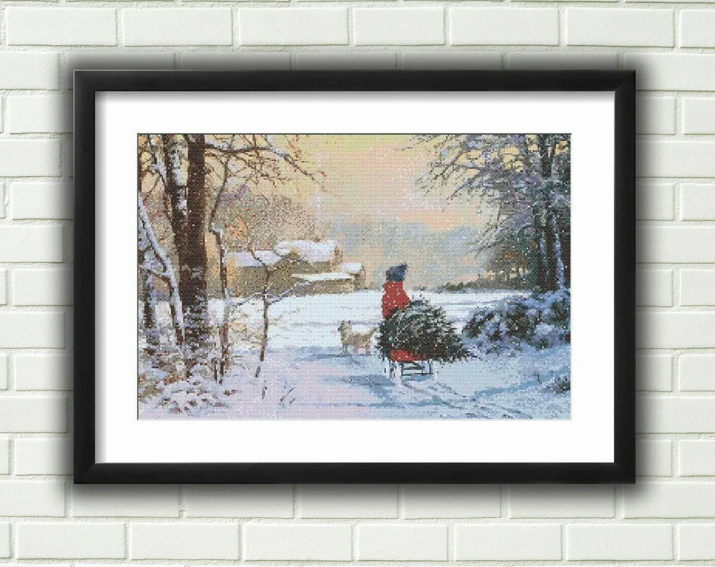 Winter Landscape PDF Counted Cross Stitch Pattern, Snowscape Digital Cross Stitch Chart, Winter Woodland PDF, Four Seasons Cross Stitch PDF