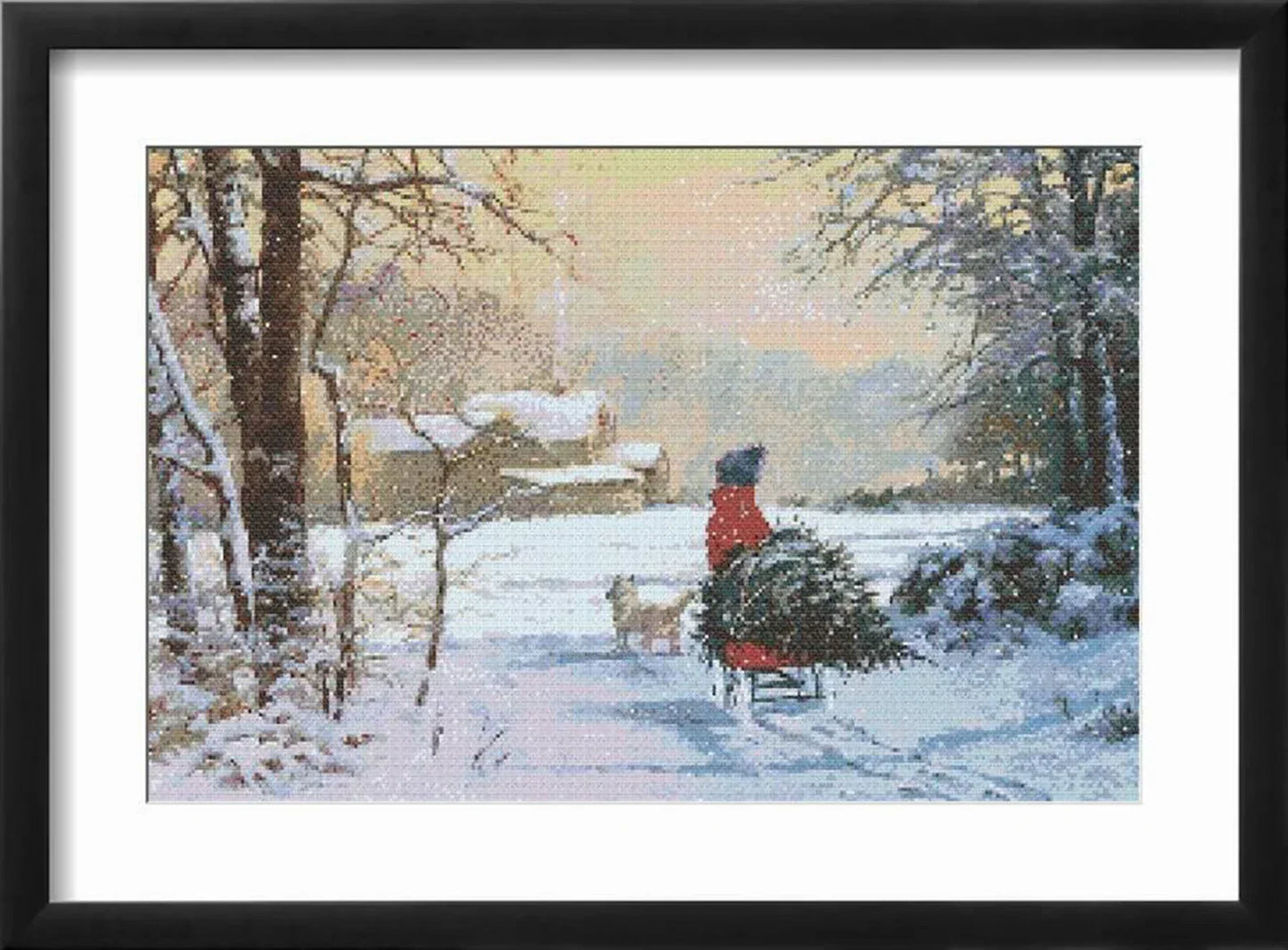 Winter Landscape PDF Counted Cross Stitch Pattern, Snowscape Digital Cross Stitch Chart, Winter Woodland PDF, Four Seasons Cross Stitch PDF