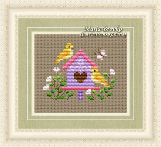 Cross Stitch Pattern "Little yellow bird: the fourth story" DMC Chart Embroidery Printable PDF Instant Download
