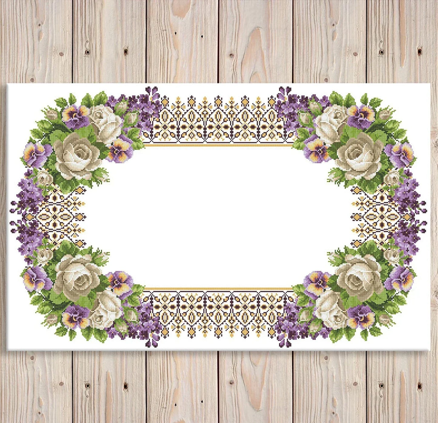 Tablecloth with roses Cross Stitch Pattern Kitchen Table Runner Cross Stitch Pattern Kitchen Decor Hand Embroidery Counted cross stitch
