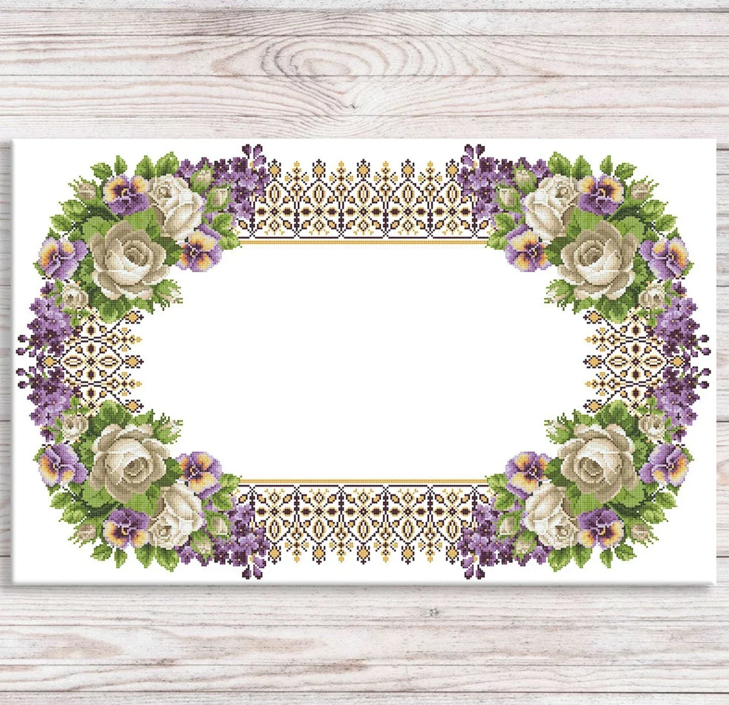 Tablecloth with roses Cross Stitch Pattern Kitchen Table Runner Cross Stitch Pattern Kitchen Decor Hand Embroidery Counted cross stitch