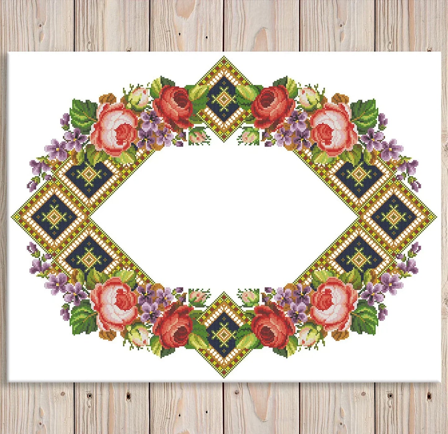 Tablecloth with red roses Cross Stitch Pattern Kitchen Table Runner Cross Stitch Pattern Kitchen Decor Hand Embroidery Counted cross stitch