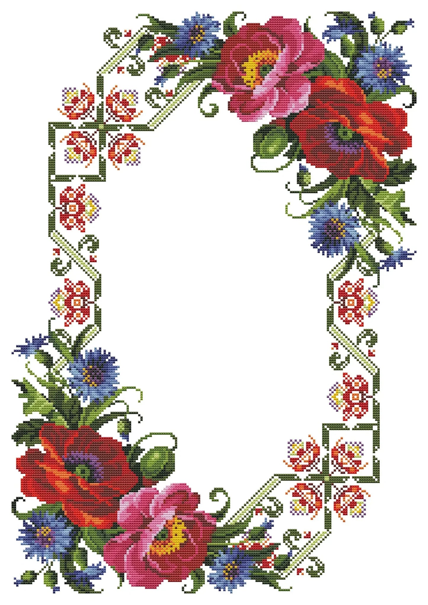 Tablecloth with red roses Cross Stitch Pattern Kitchen Table Runner Cross Stitch Pattern Kitchen Decor Hand Embroidery Counted cross stitch