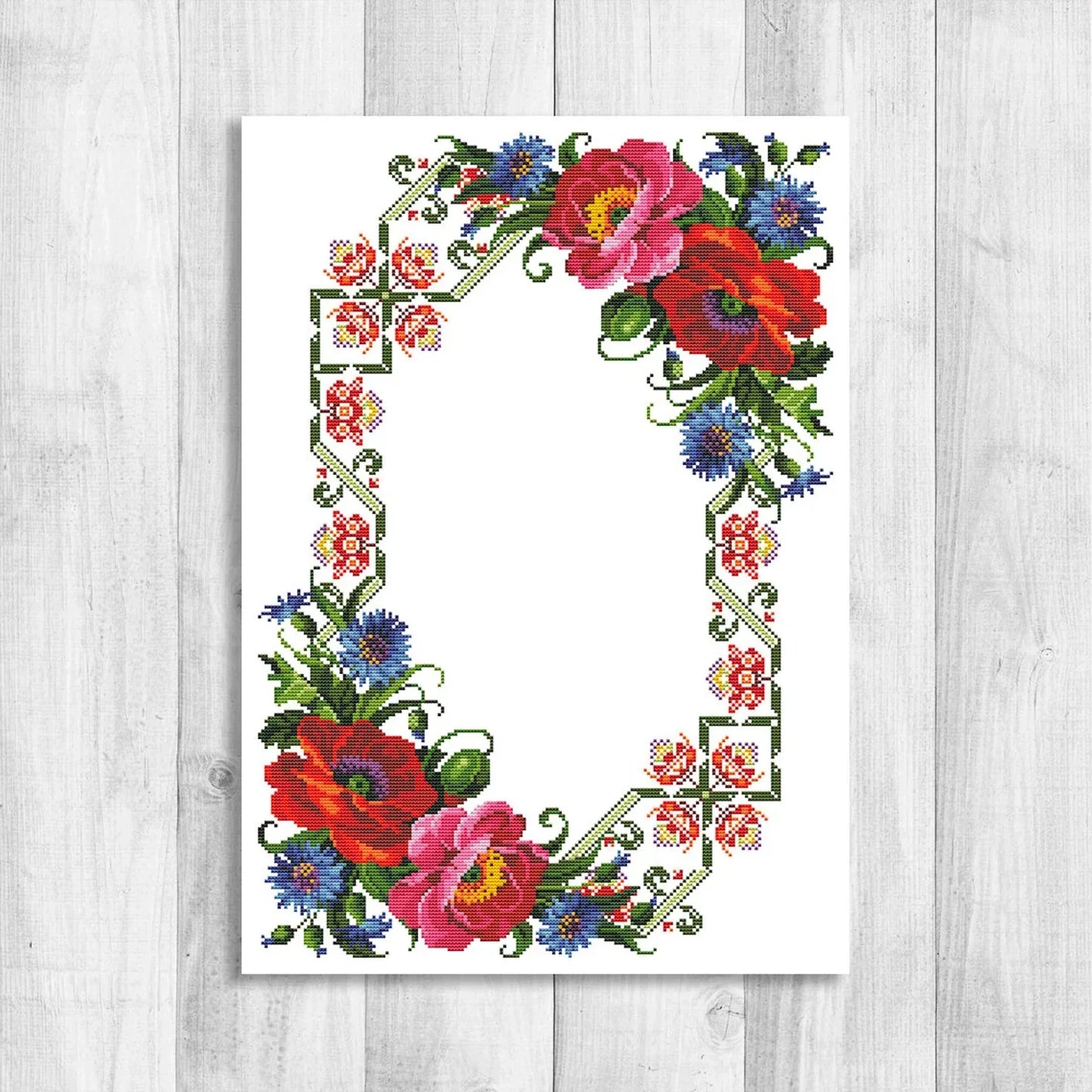 Tablecloth with red roses Cross Stitch Pattern Kitchen Table Runner Cross Stitch Pattern Kitchen Decor Hand Embroidery Counted cross stitch