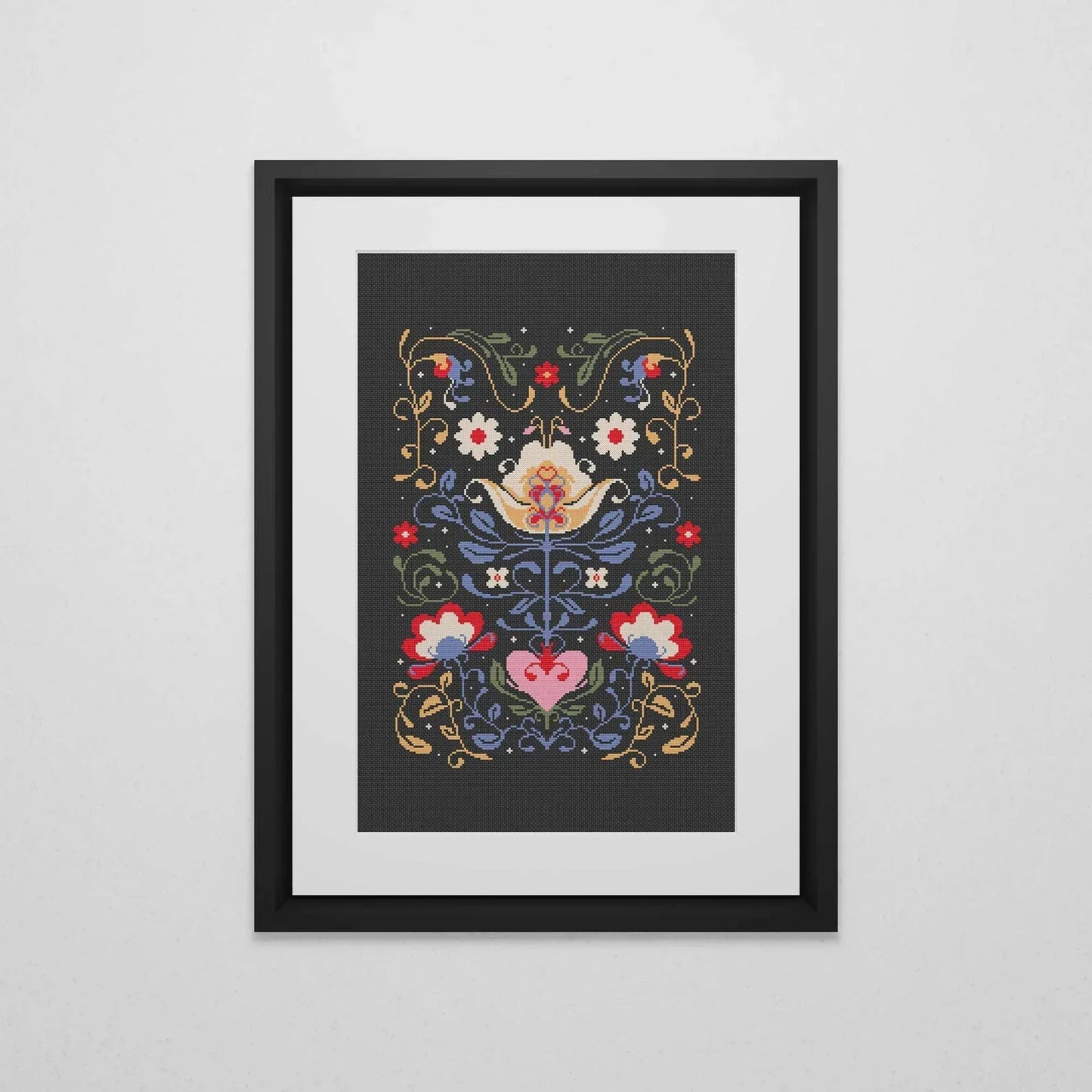 Scandinavian Cross Stitch Pattern | Nordic Folk Art PDF Pattern | Easy Swedish Crossstitch | Modern Counted Cross Stitch | Instant Download