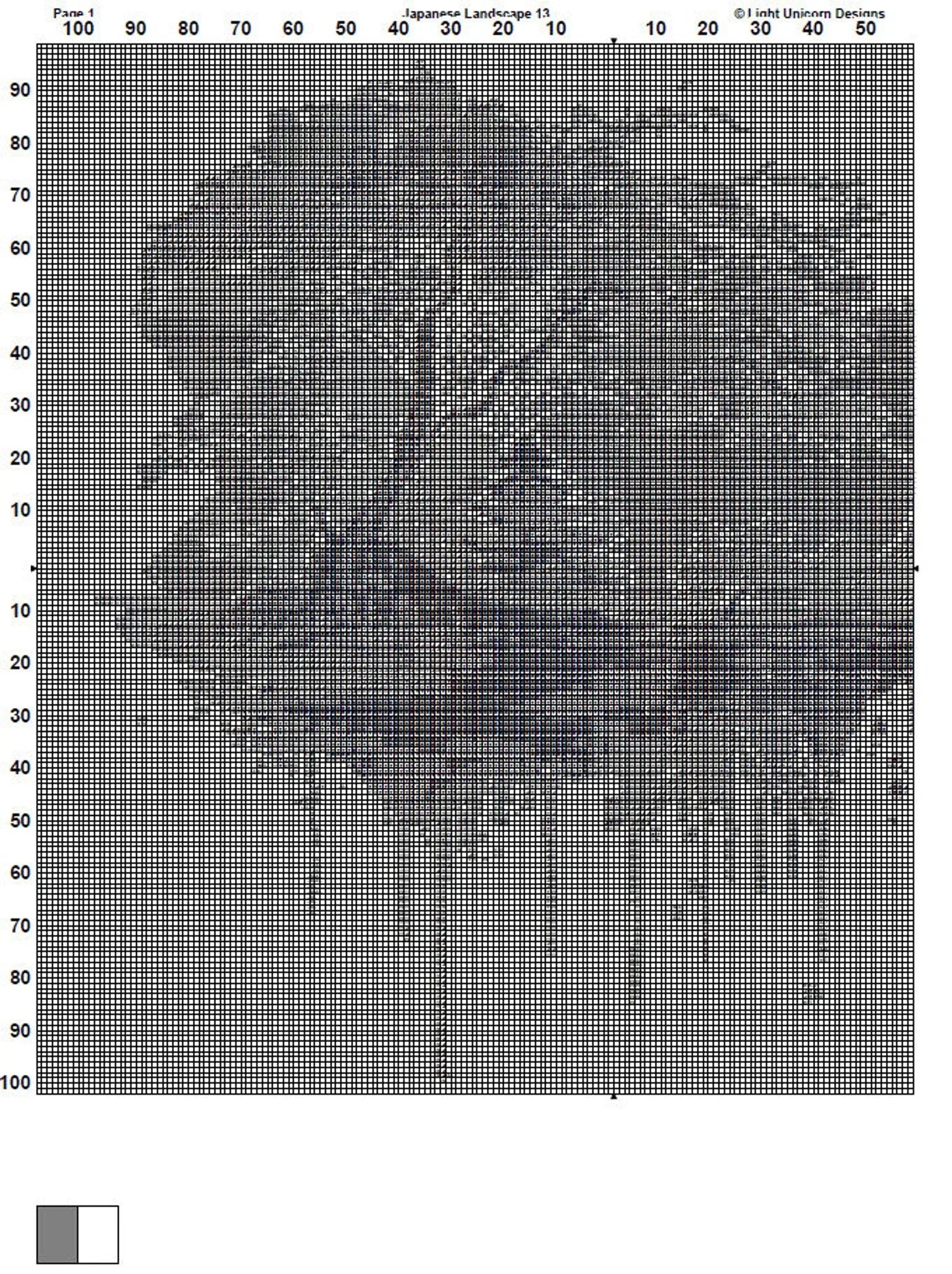 Japanese Landscape Cross Stitch Pattern 13 Instant PDF Download - Cherry Blossom Tree Watercolor Cross Stitch Pattern - Japan Cross Stitch