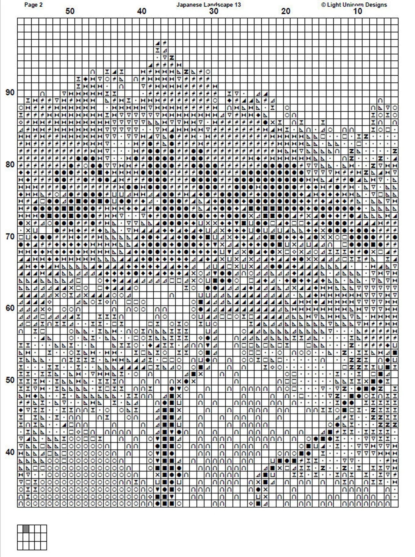 Japanese Landscape Cross Stitch Pattern 13 Instant PDF Download - Cherry Blossom Tree Watercolor Cross Stitch Pattern - Japan Cross Stitch