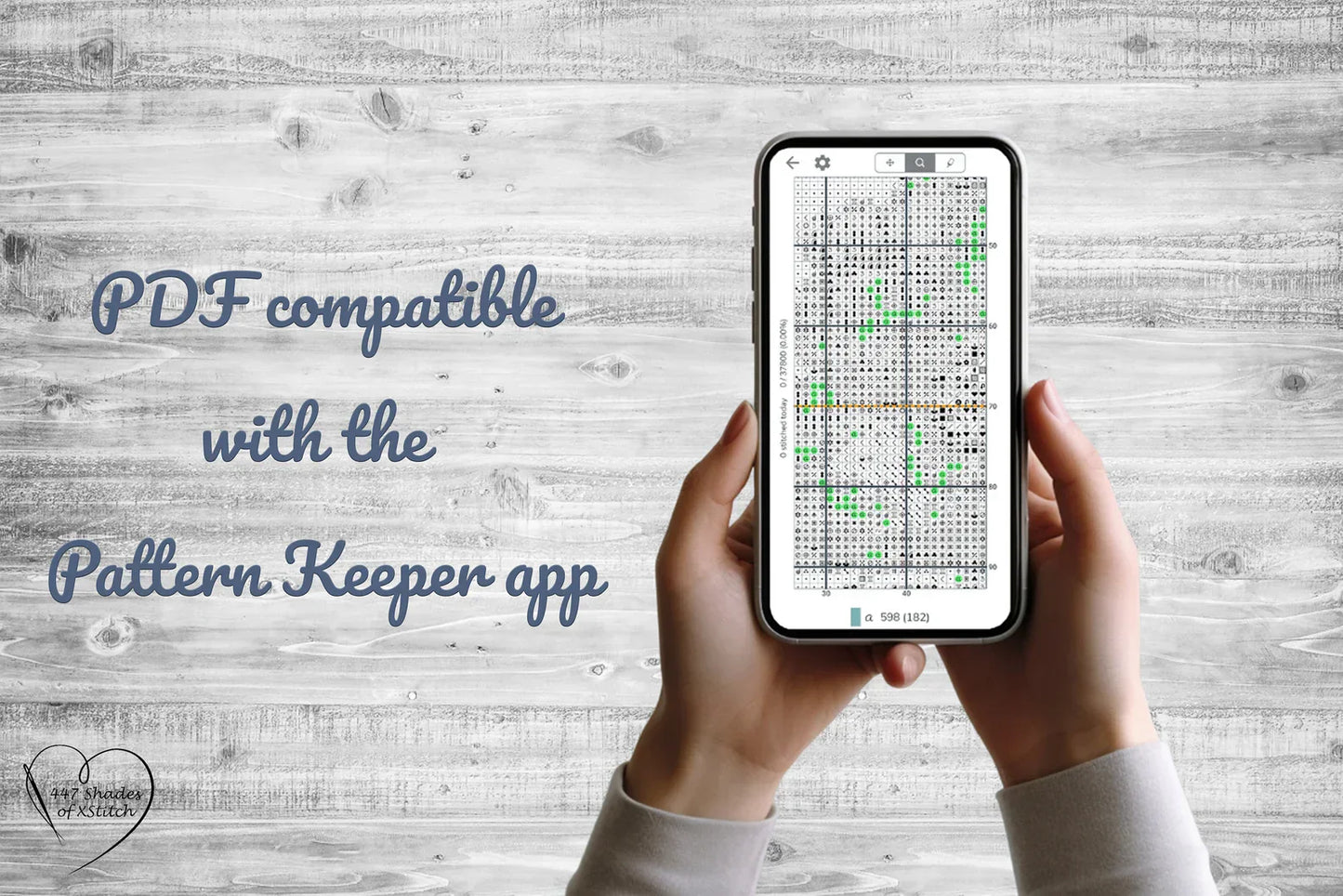 Floral Woman Portrait Full Coverage Counted Cross Stitch Pattern Digital PDF Compatible with Pattern Keeper App. Instant Download Printable.