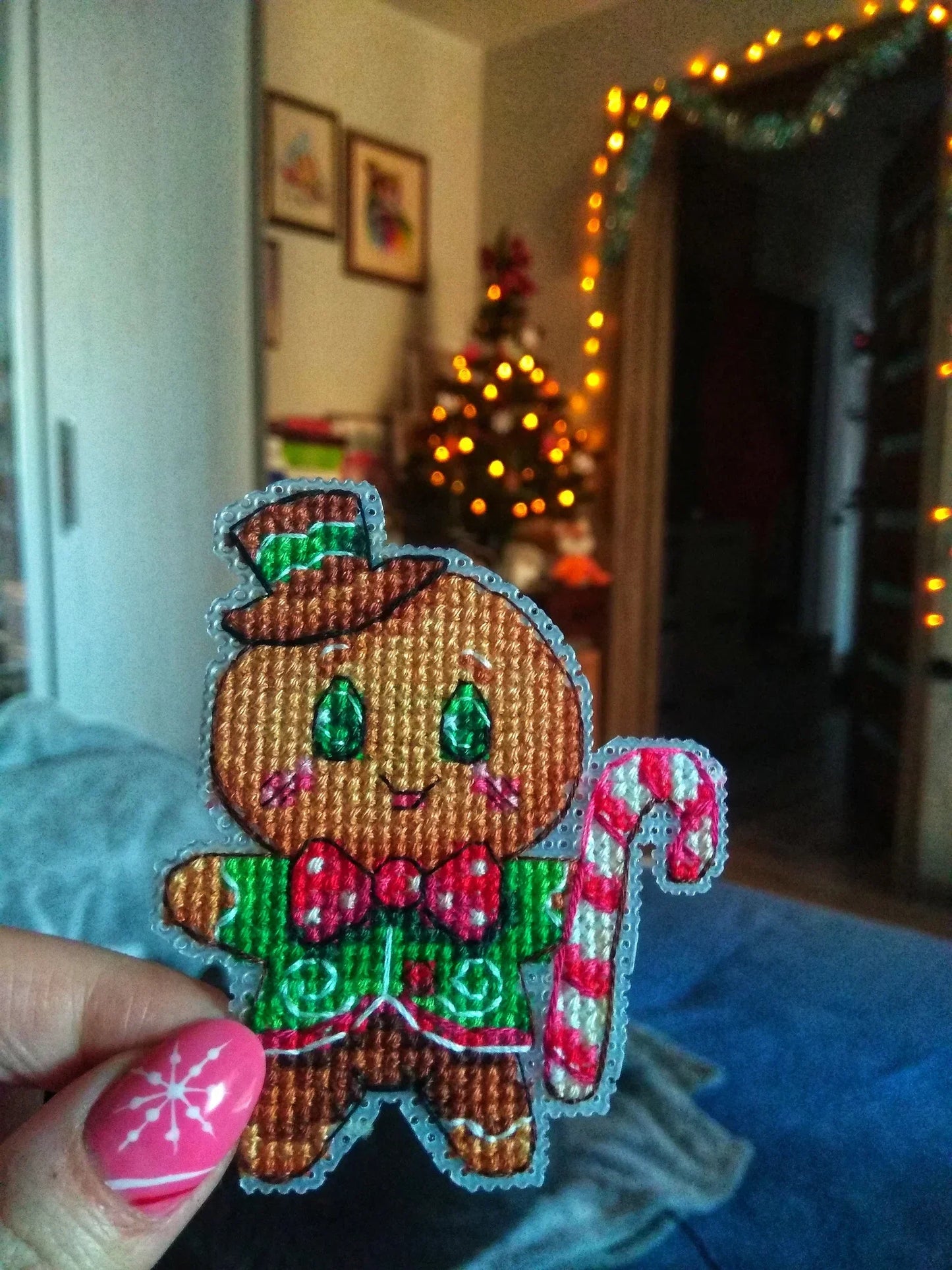 Cross Stitch Pattern Christmas Decor Gingerbread Spirit DMC Chart Printable PDF Instant Download