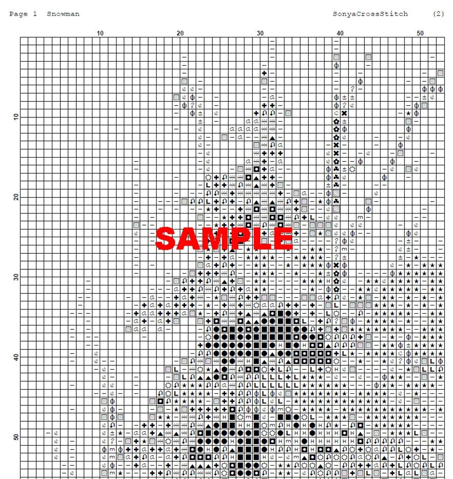 Watercolor Cross Stitch Pattern,Row of Snowmen,Winter,Pattern Keeper,Embroidery,xstitch,PDF,Instant Download