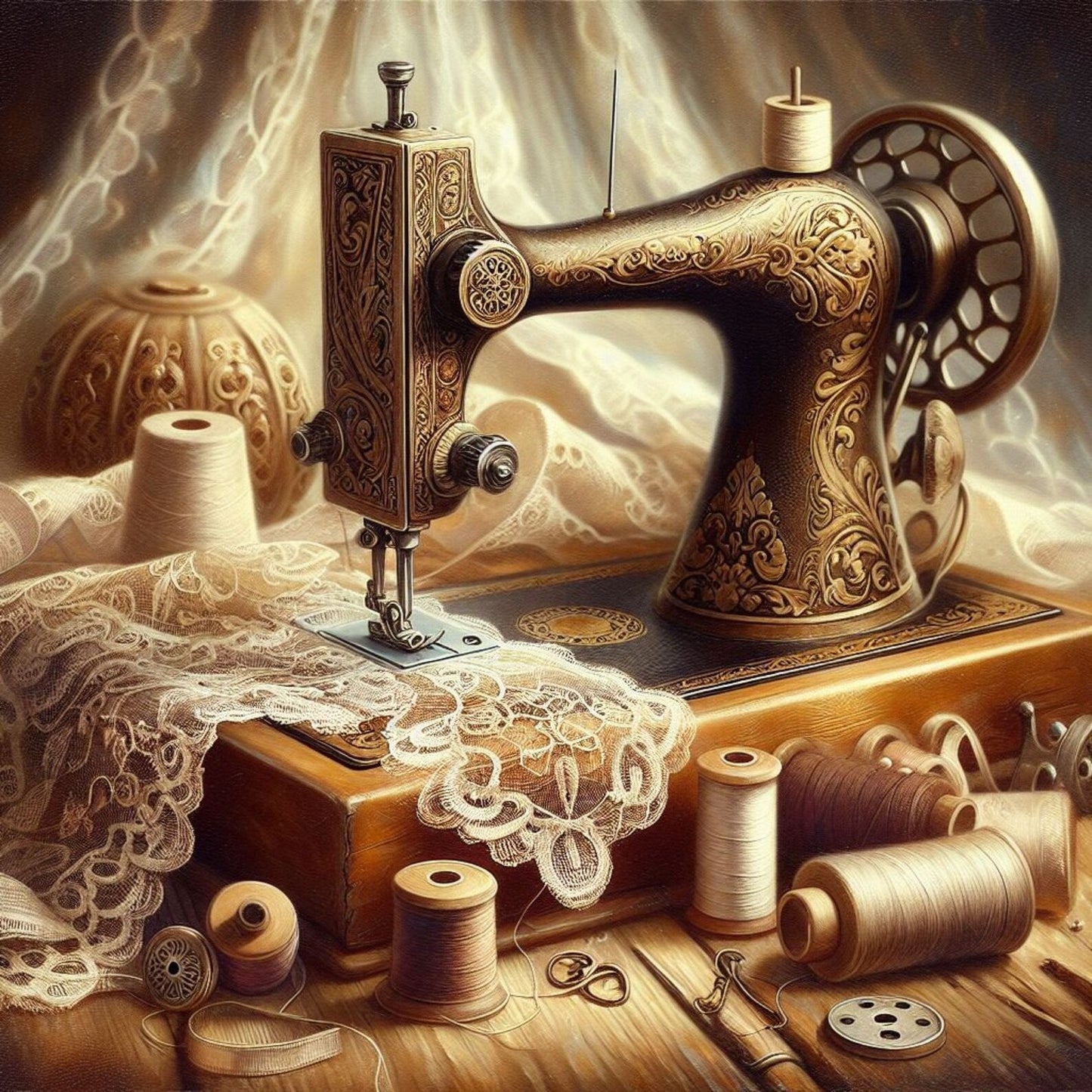 Vintage sewing machine #3, Counted Cross Stitch Pattern, Digital Pattern, Sewing room Pattern, Hand Embroidery, Needlepoint chart