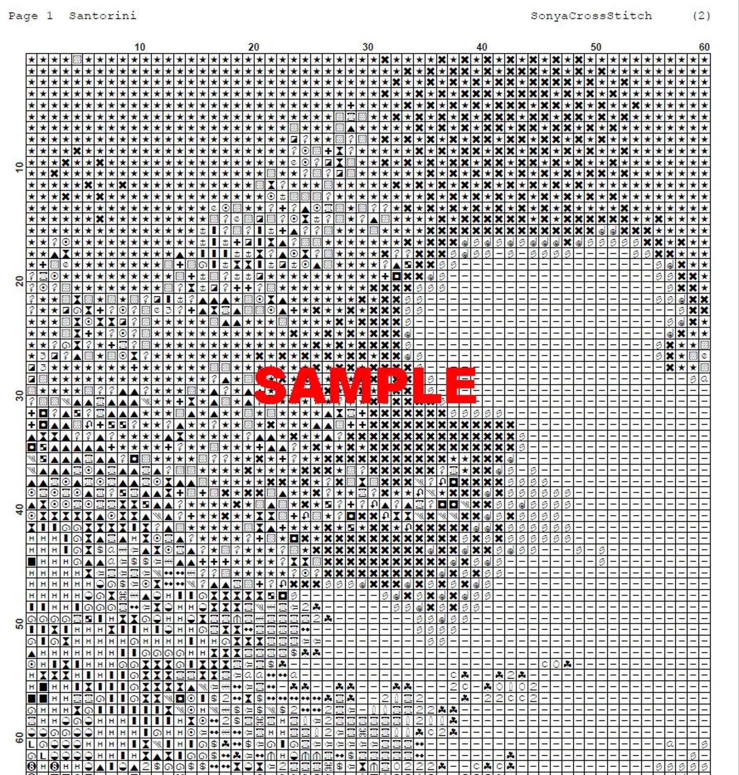 Watercolor Cross Stitch Pattern,Santorini,City,Greek House,Landscape,Pattern Keeper,Mediterrenian,Pdf,Instant Download