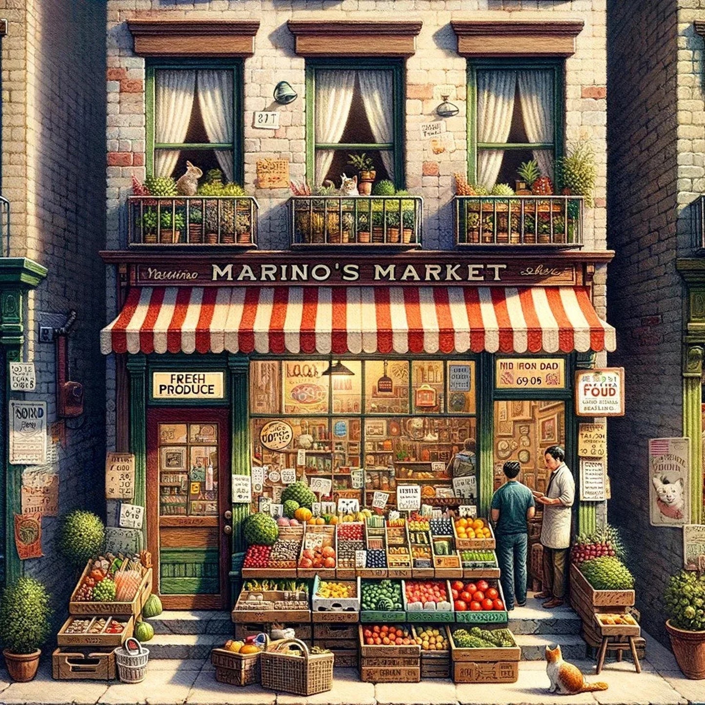 Cross Stitch Pattern Marino's Market Full Coverage