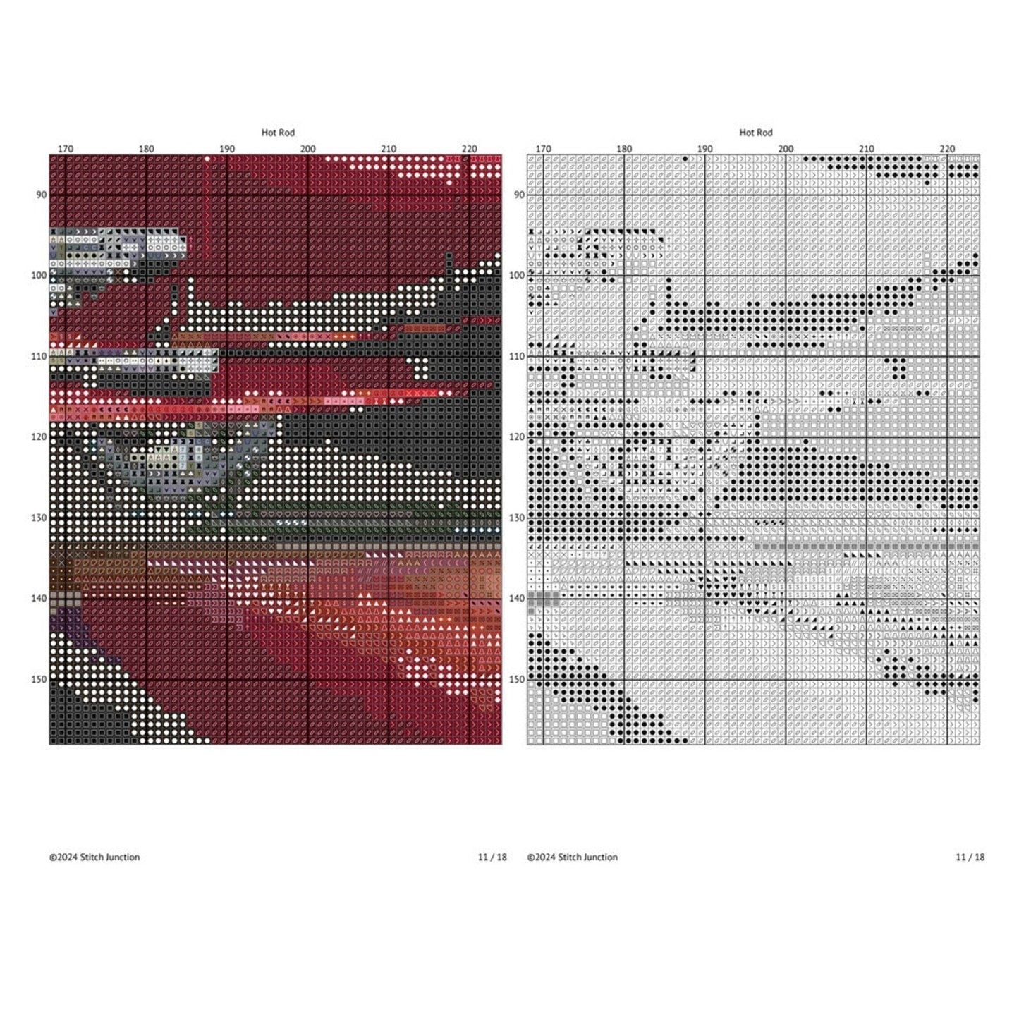 Hot Rod Cross Stitch Pattern, Classic Car Cross Stitch, Digital Download