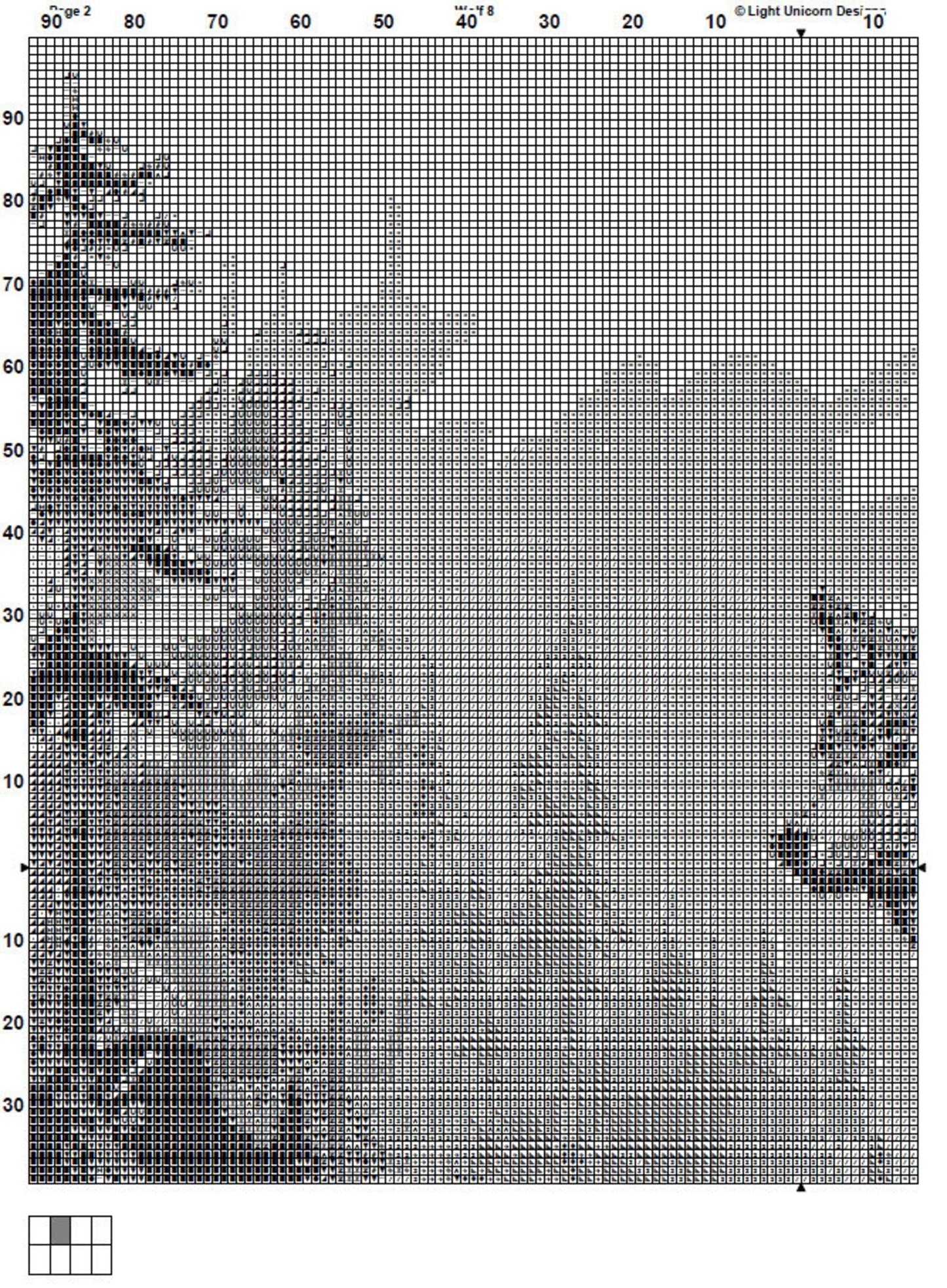 Wolf Cross Stitch Pattern 8 Instant PDF Download - Wolf Watercolor Cross Stitch Pattern - Animal Cross Stitch Pattern