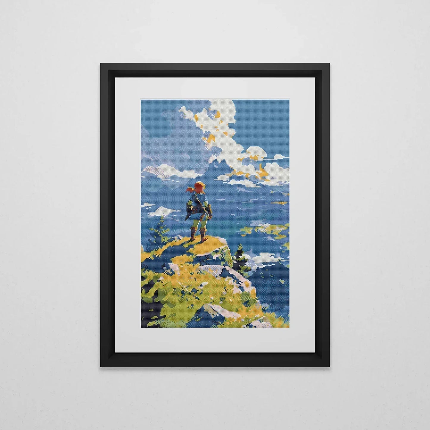 Zelda inspired Cross Stitch Pattern | BOTW Landscape Cross Stitch | Nature Patterns | Large Counted Cross Stitch PDF