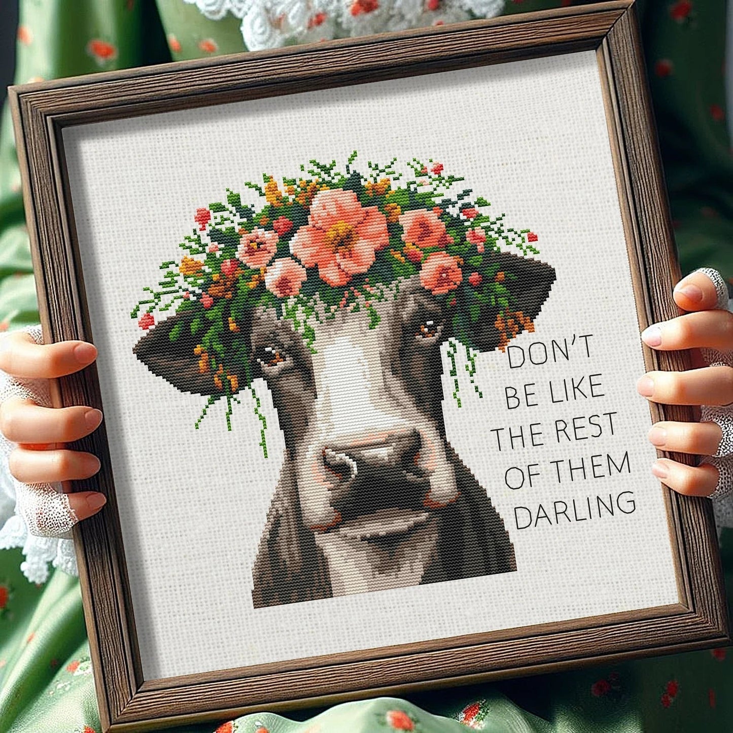 Cow Cross Stitch Pattern, Funny Cross Stitch Pattern, Quote Inspirational Cross Stitch, Cross Stitch Flower, punto de cruz