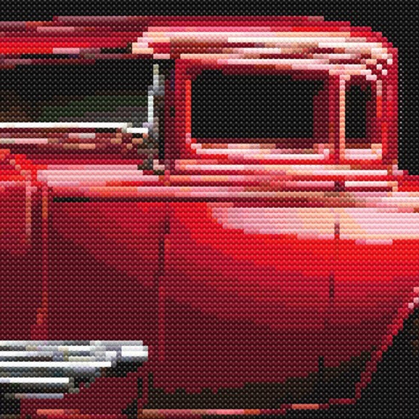 Hot Rod Cross Stitch Pattern, Classic Car Cross Stitch, Digital Download