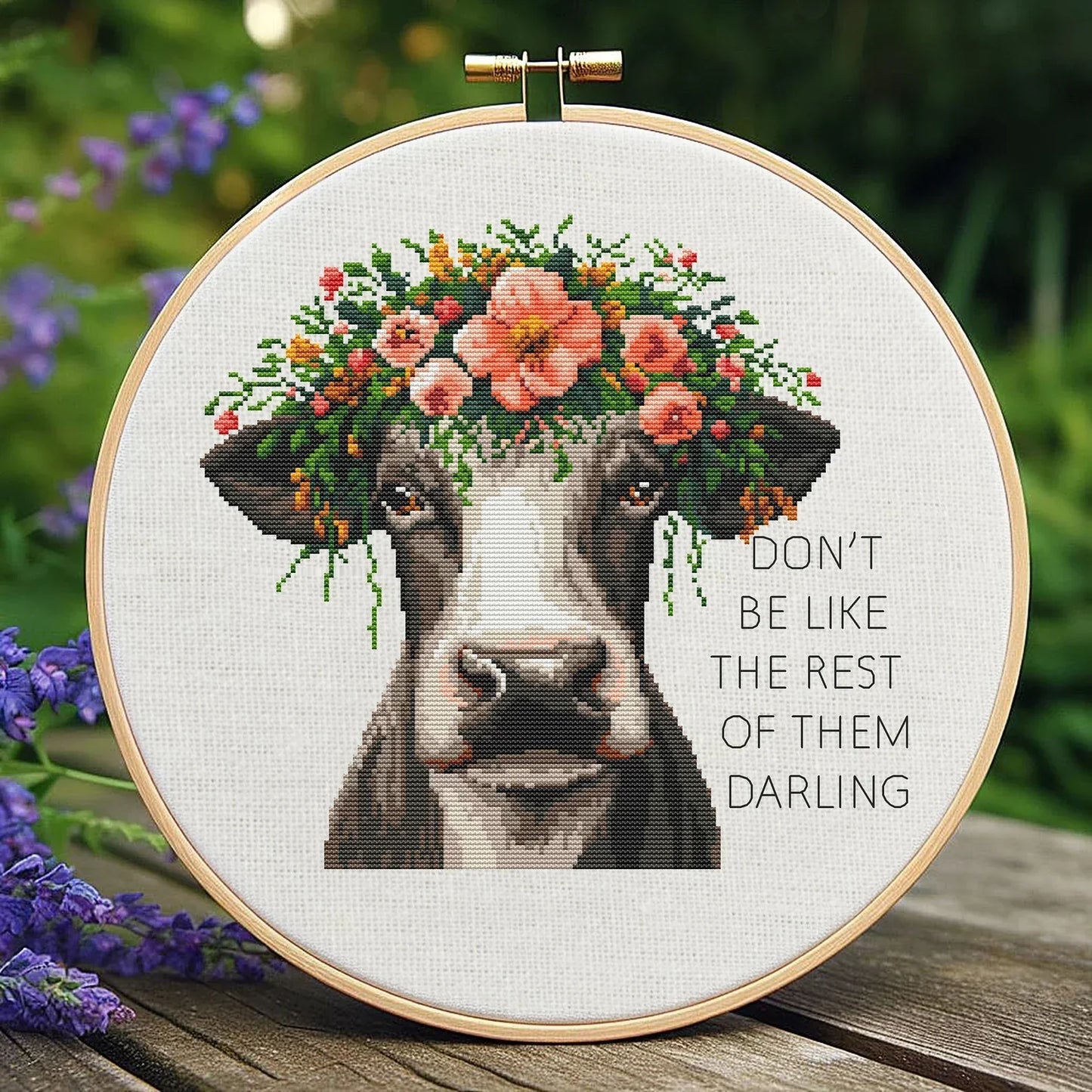 Cow Cross Stitch Pattern, Funny Cross Stitch Pattern, Quote Inspirational Cross Stitch, Cross Stitch Flower, punto de cruz